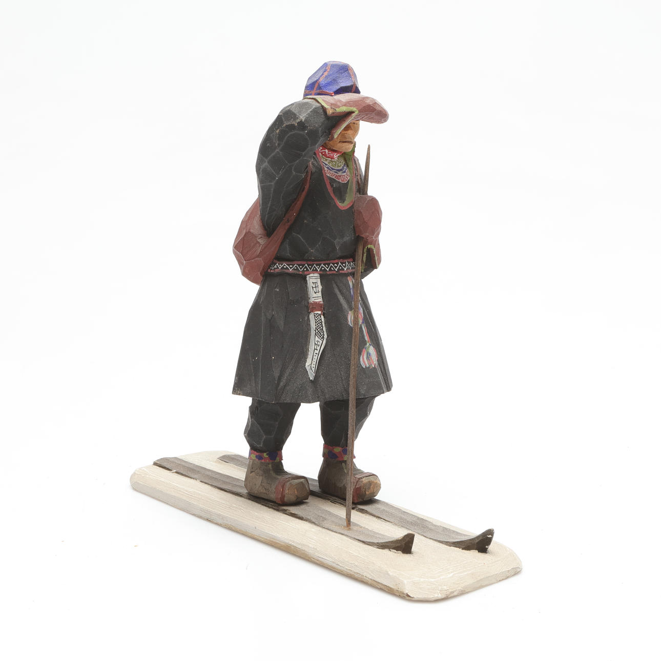 LARS ENARSSON. Same on skis, cut wood, monogram signed L.E.