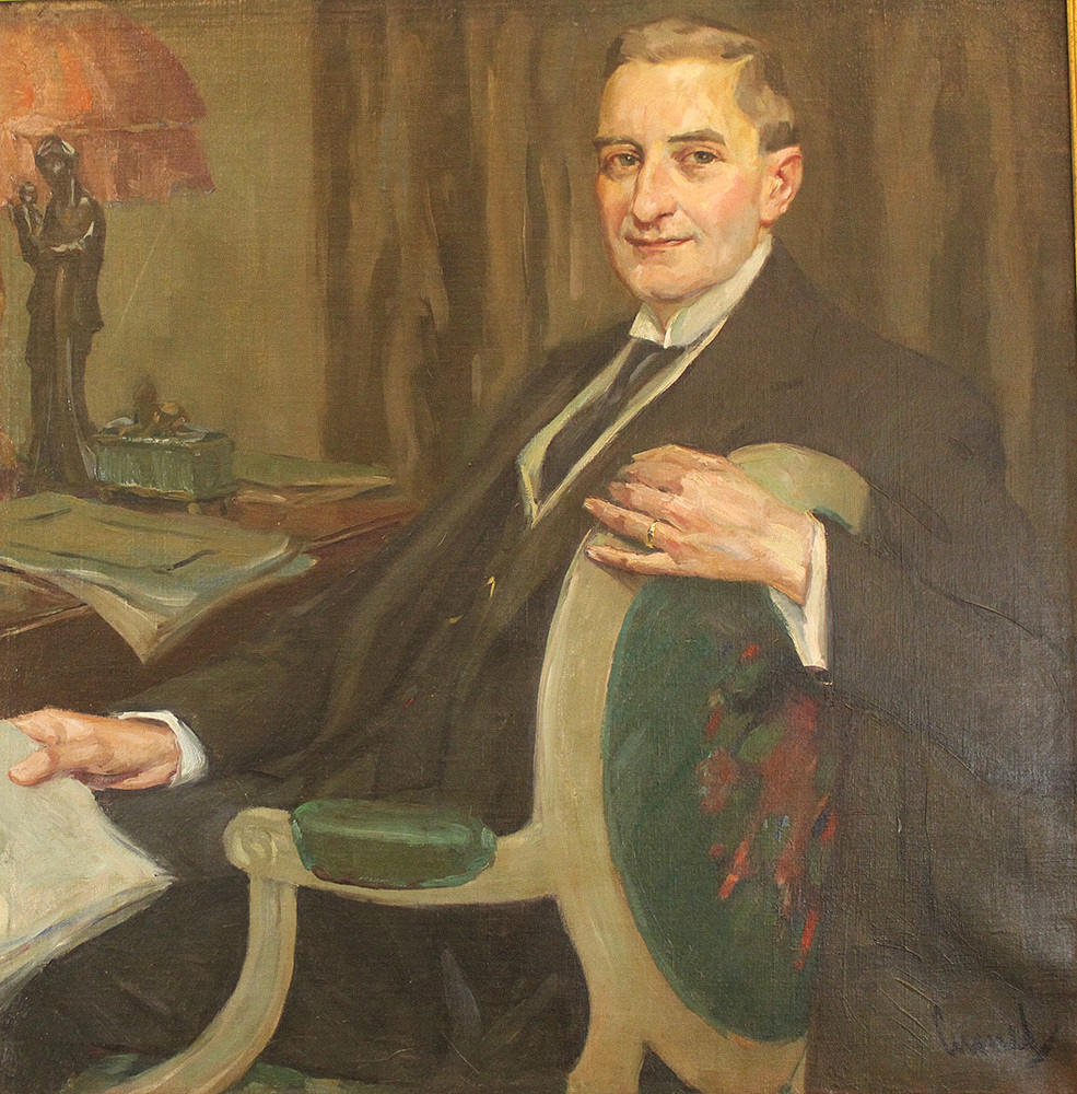 EDWARD CUCUEL. porträtt, olja på duk, signerad.