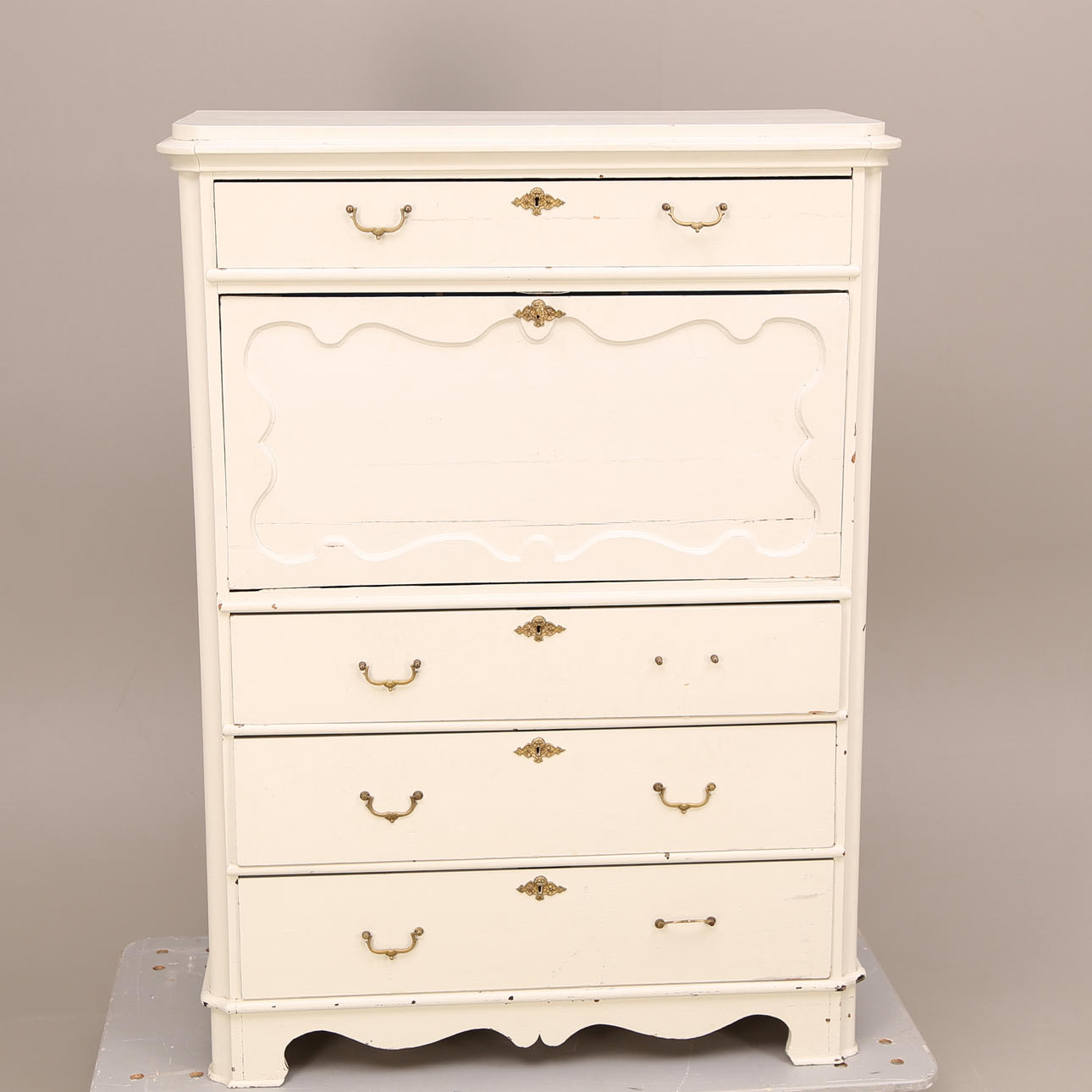 CHIFFONJÉ, vit, 4-lådig, 1900-tal.