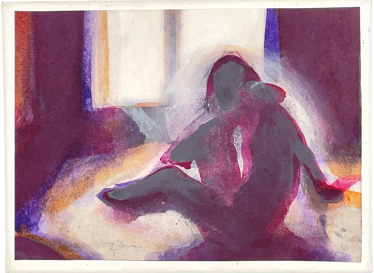 ÖRJAN WIKSTRÖM. Watercolour, seated figure, signed.