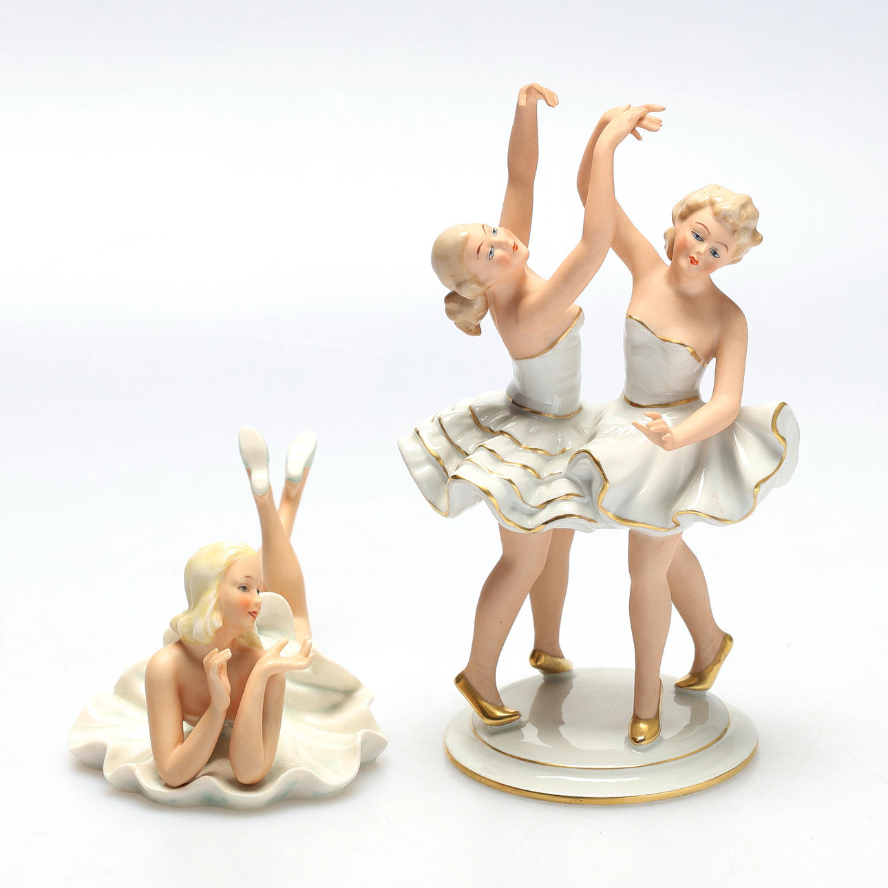 Two German porcelain ballerinas figurines.