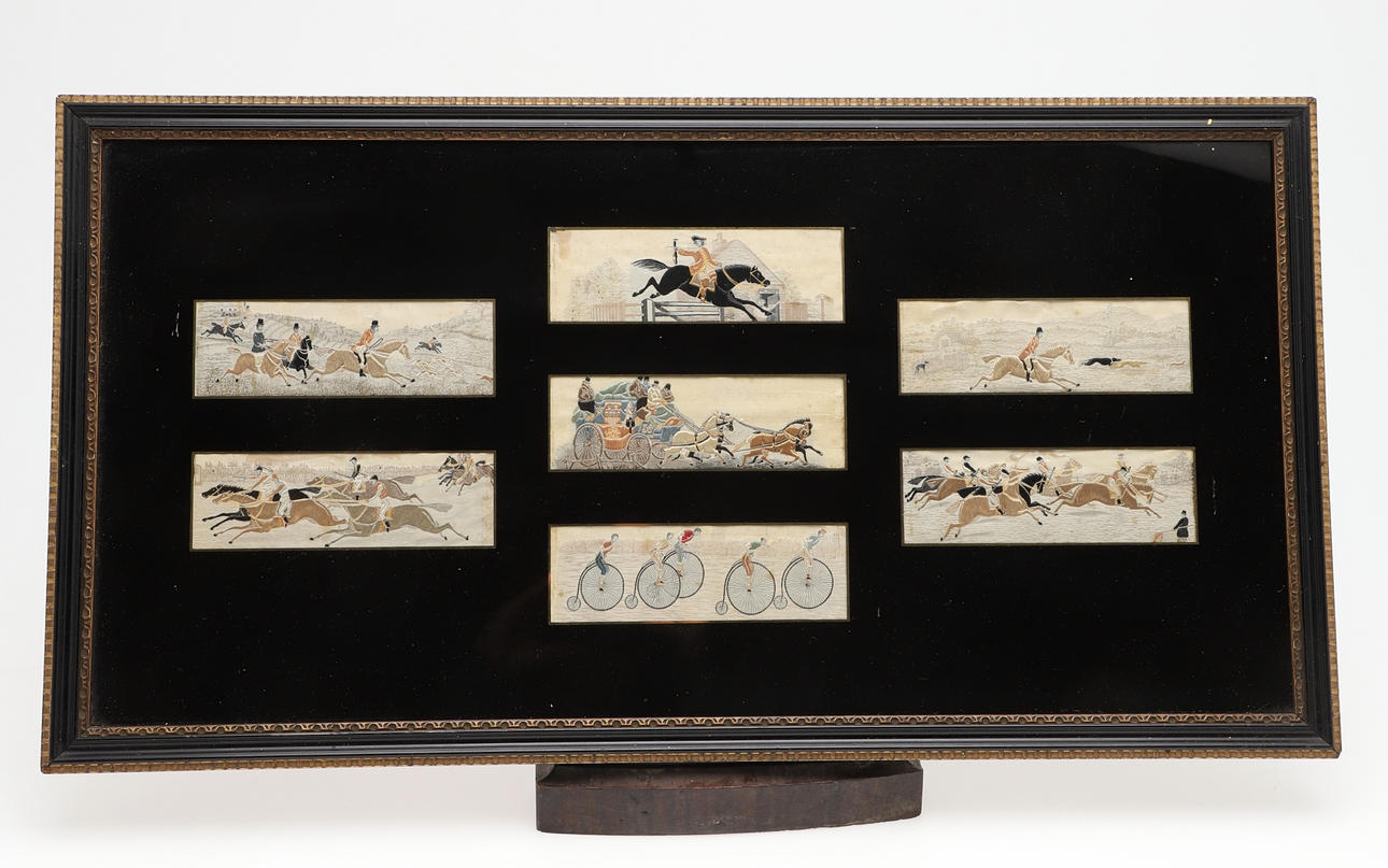 FRAMED VICTORIAN STEVENGRAPHS.