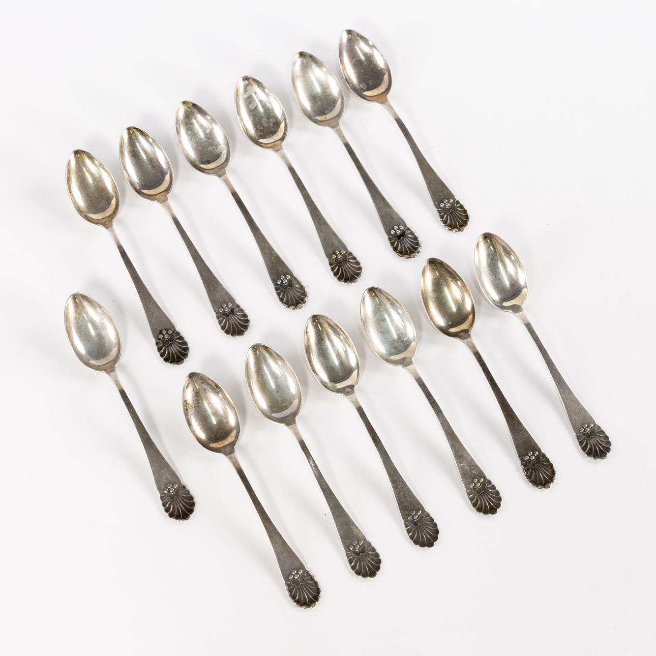 COFFEE SPOONS. 13 pcs, silver, MGAB.