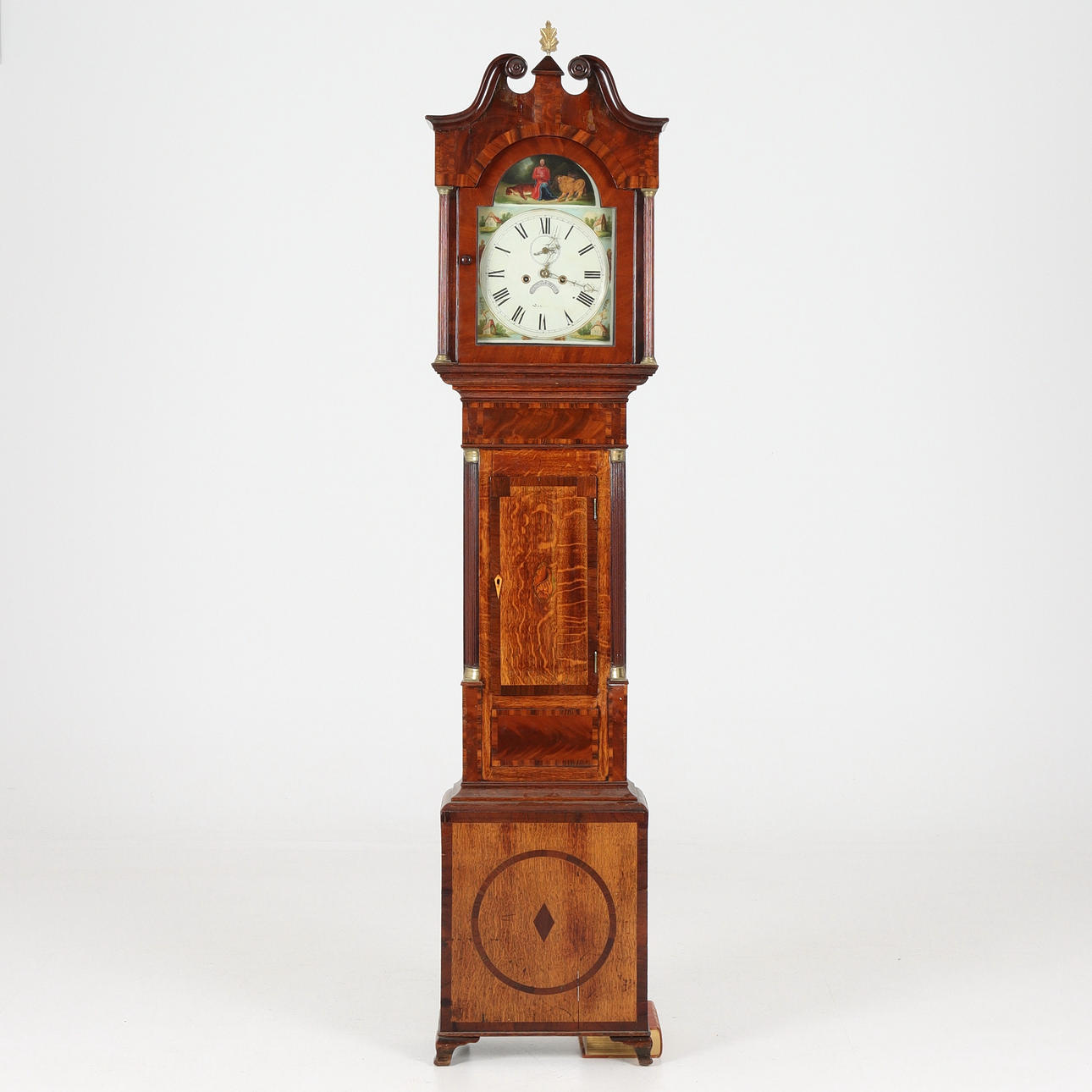 A floor clock with date, Wright, Birmingham, England, 19th century.