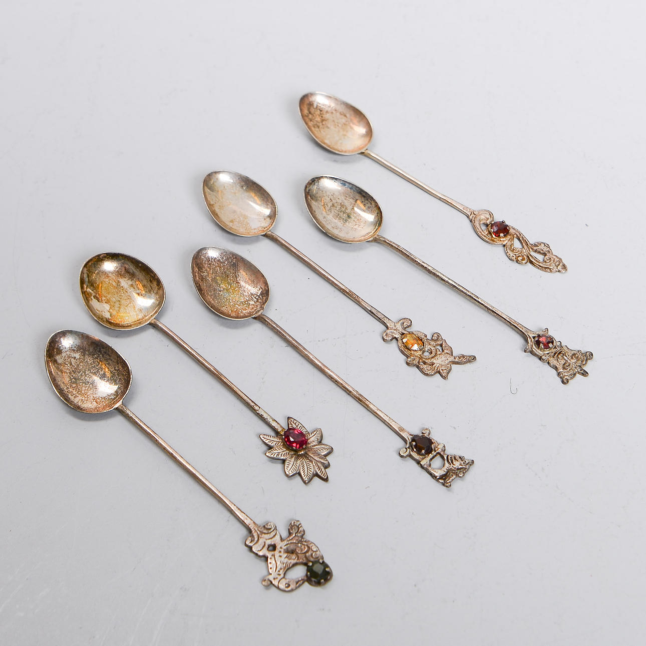 OLDER COCKTAIL SPOONS, 6 pcs, silver.