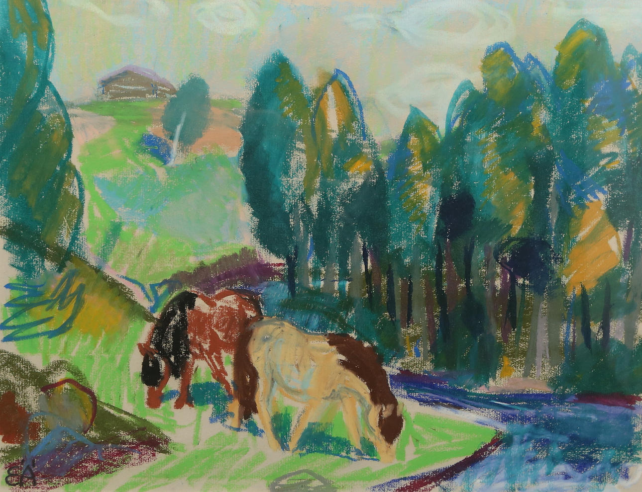 ERLING ÄRLINGSSON. pastel, signed EÄ.