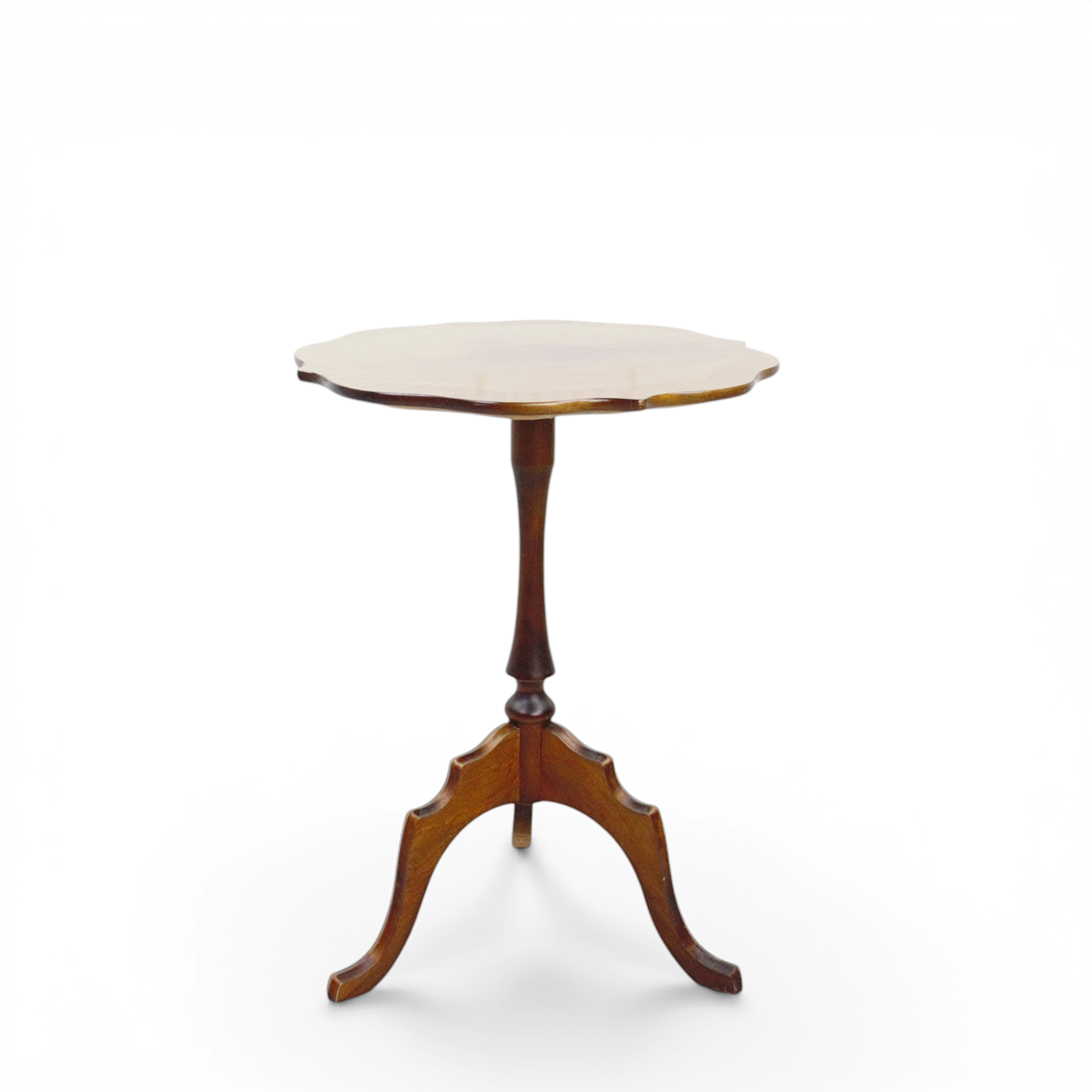 A 20th century mahogany veneer column table.