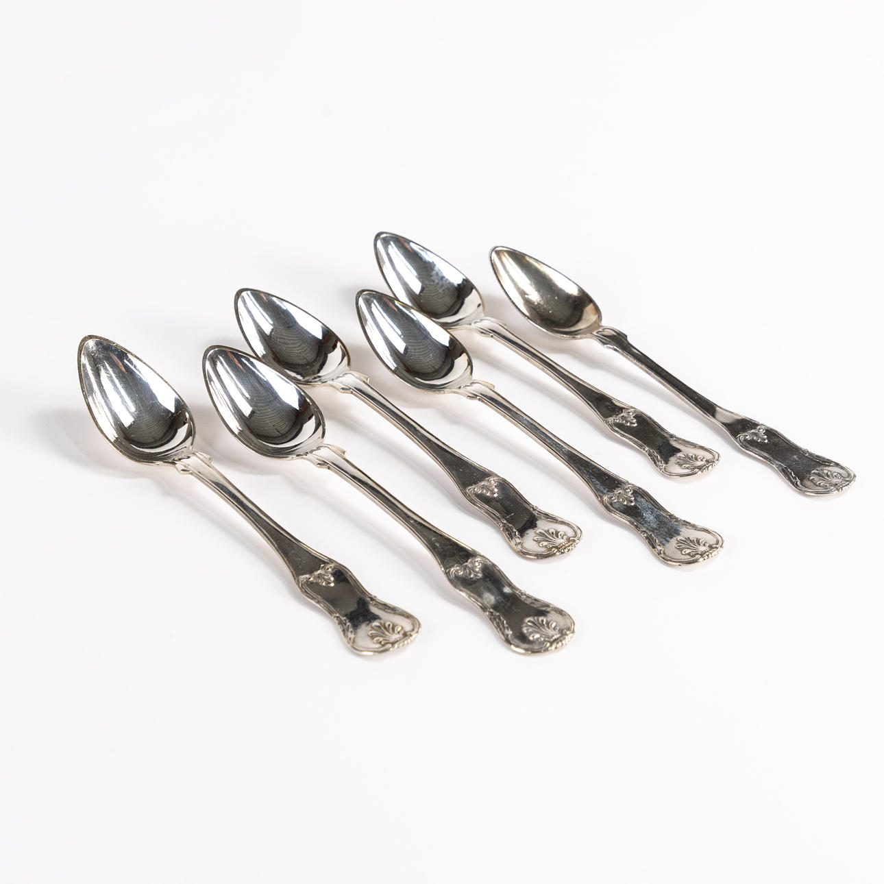 DESSERT SPOONS, 6 pcs, silver, 19th century.