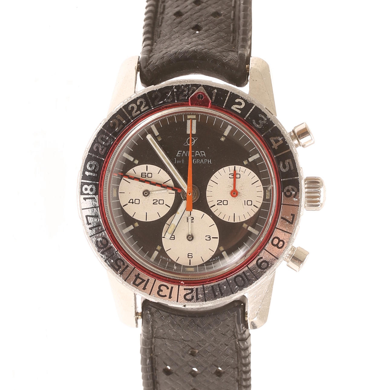 ENICAR. Gentleman's wristwatch, Jet-Graph MK IV. Valjoux 724. Clocks ...