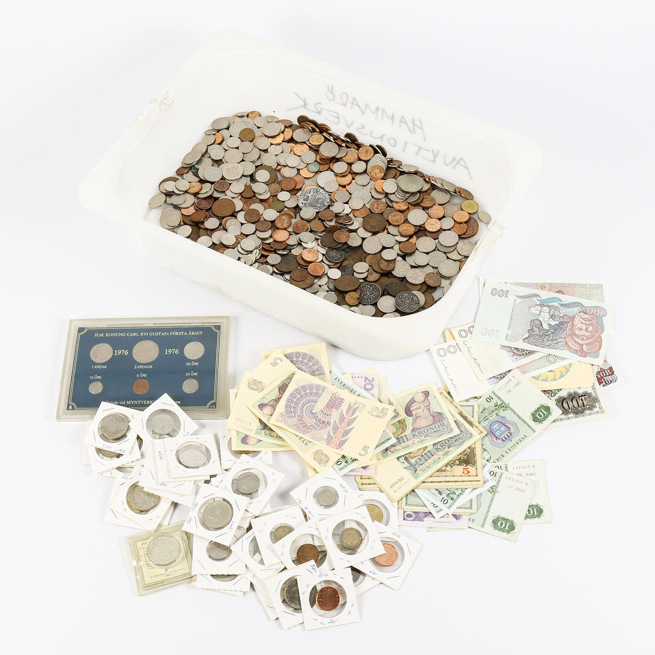 COINS AND BANKNOTES.