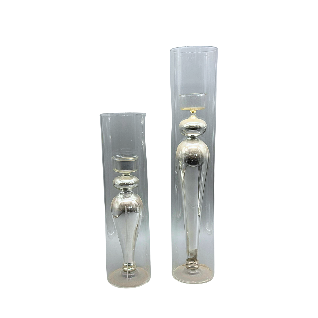 DESIGNER GLASS CANDLE HOLDER.