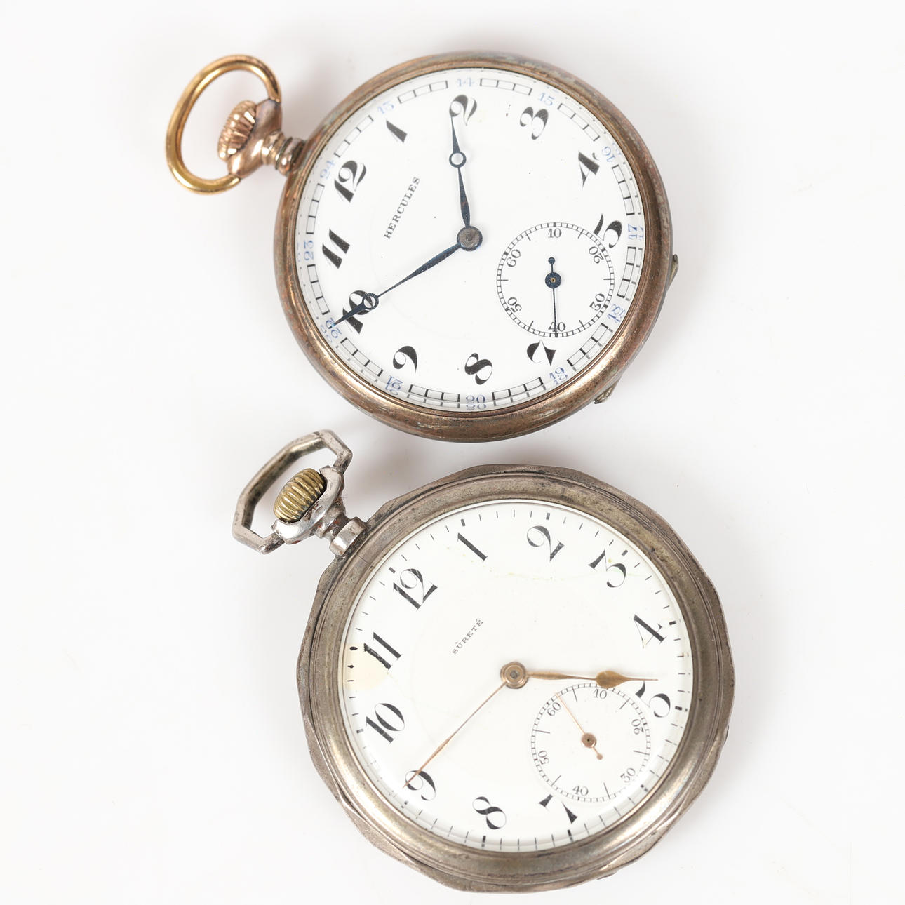 POCKET WATCH, 2 pieces, silver.