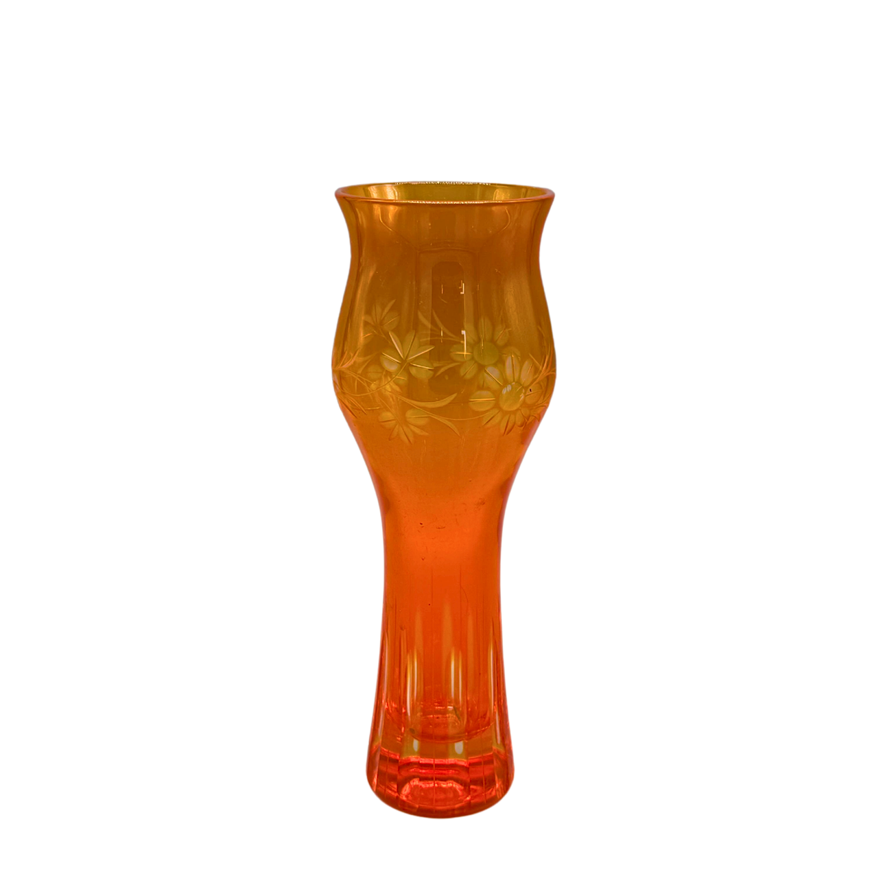 GLASS VASE IN ORANGE.