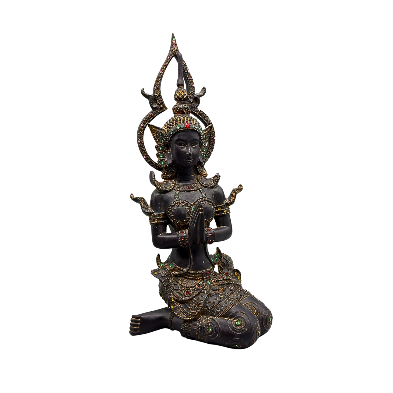 BUDDHA FIGURE IN KNEELING POSITION.