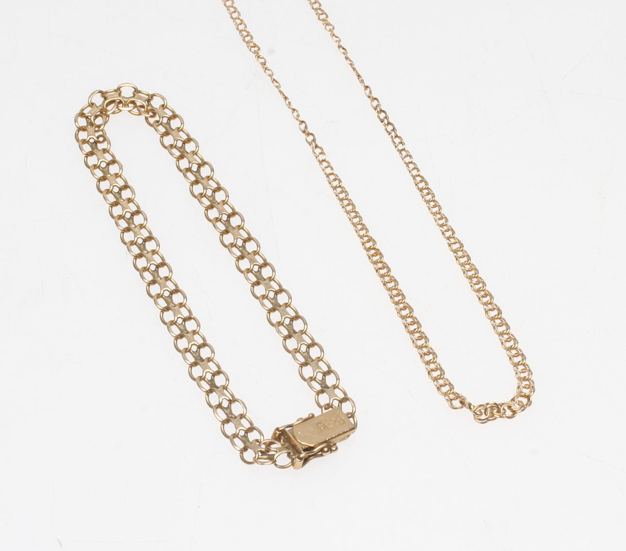 HALSBAND SAMT ARMBAND, 18k guld, vikt ca 11,8 gr.