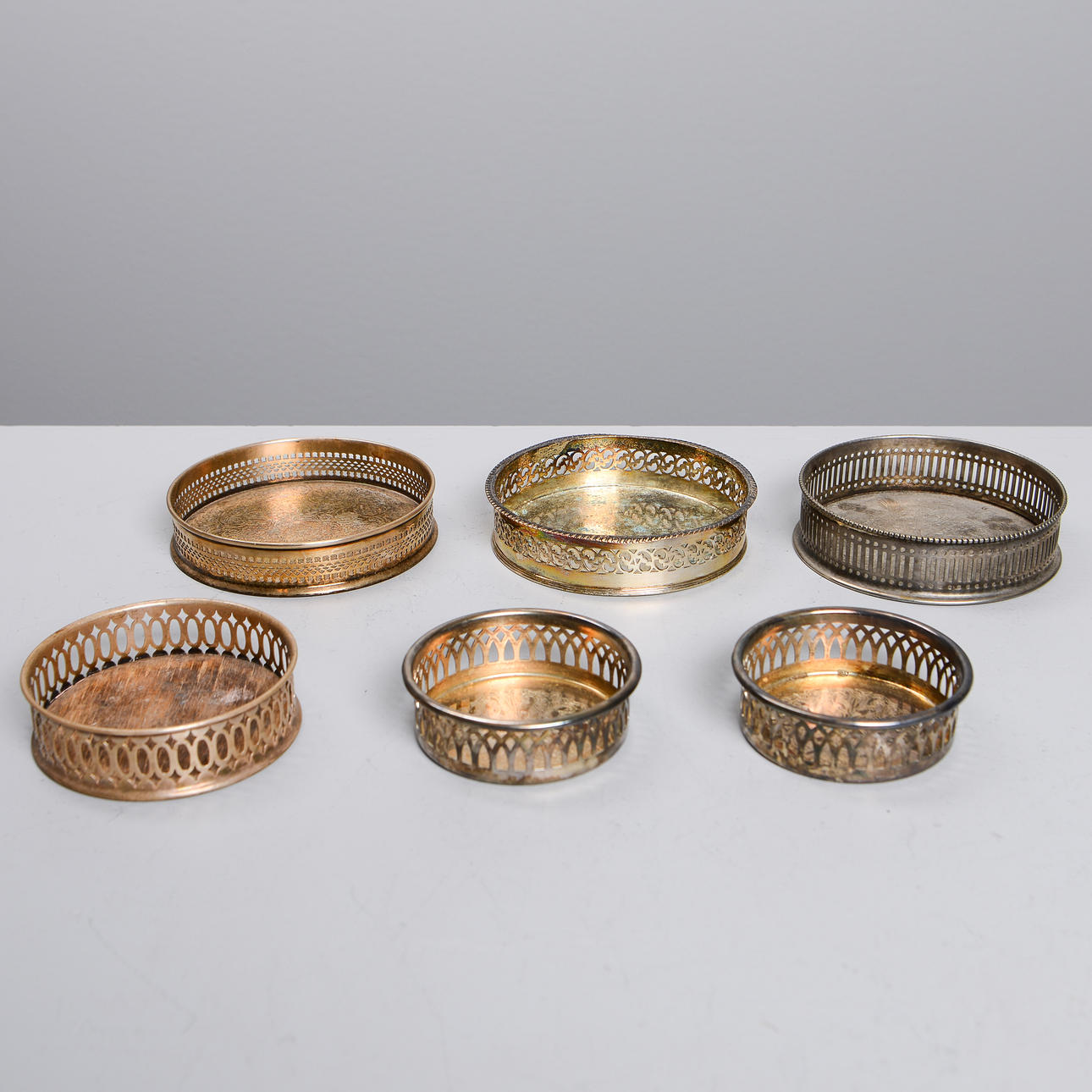 Bottle coasters, 6 pcs, England.