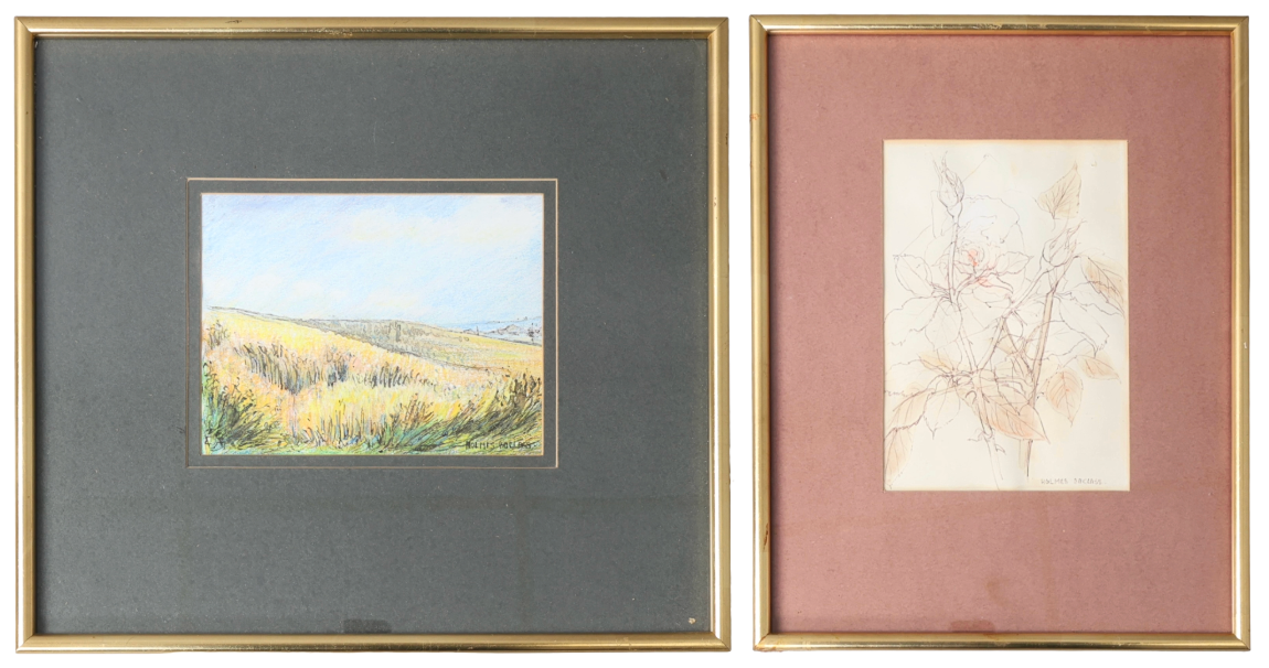 PENNY HOLMES BUGLASS (CONTEMPORARY), 2 WATERCOLOURS.
