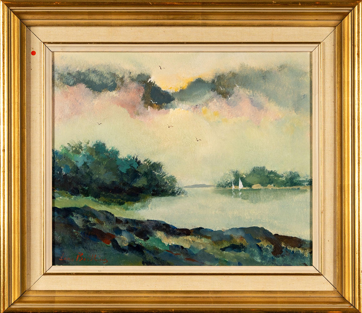 LARS BOËTHIUS. Oil on panel, Landscape motifs, Signed.