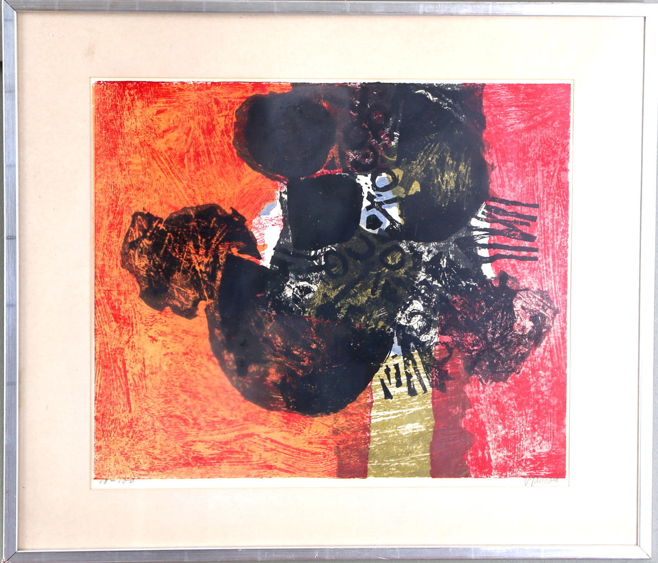 OIDENTIFERAD KONSTNÄR. LITOGRAFI, signerad V. Jansson och numrerad 18/100, 1950-60-tal.