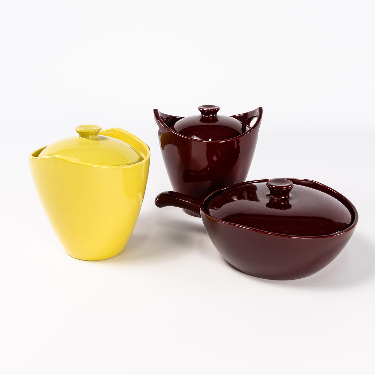 CAROTES WITH LID, 3 pcs, Upsala Ekeby, highest 17 cm.