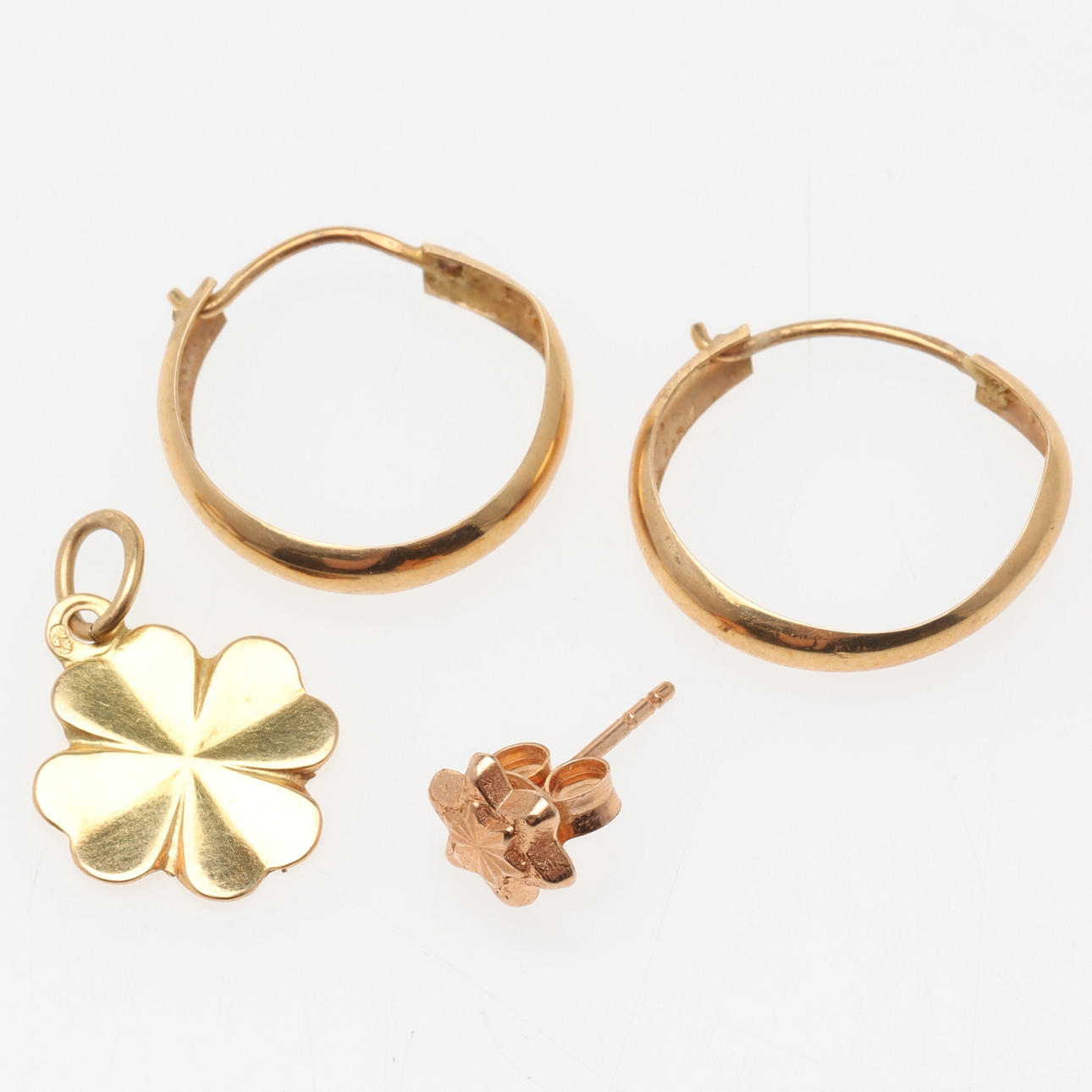 JEWELLERY, 4 pcs, 18k gold.