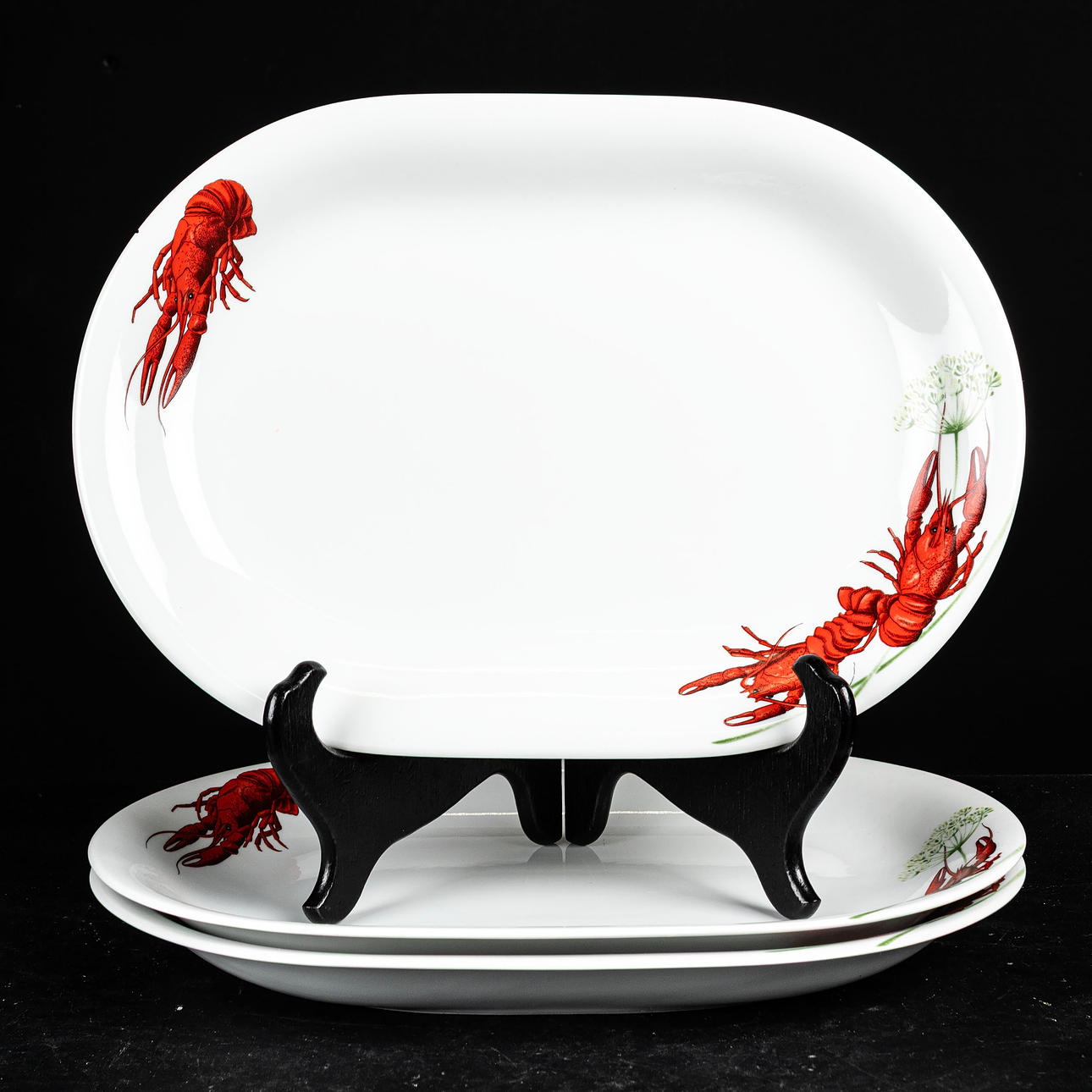 CRAYFISH DISHES, 3pcs Rörstrand.