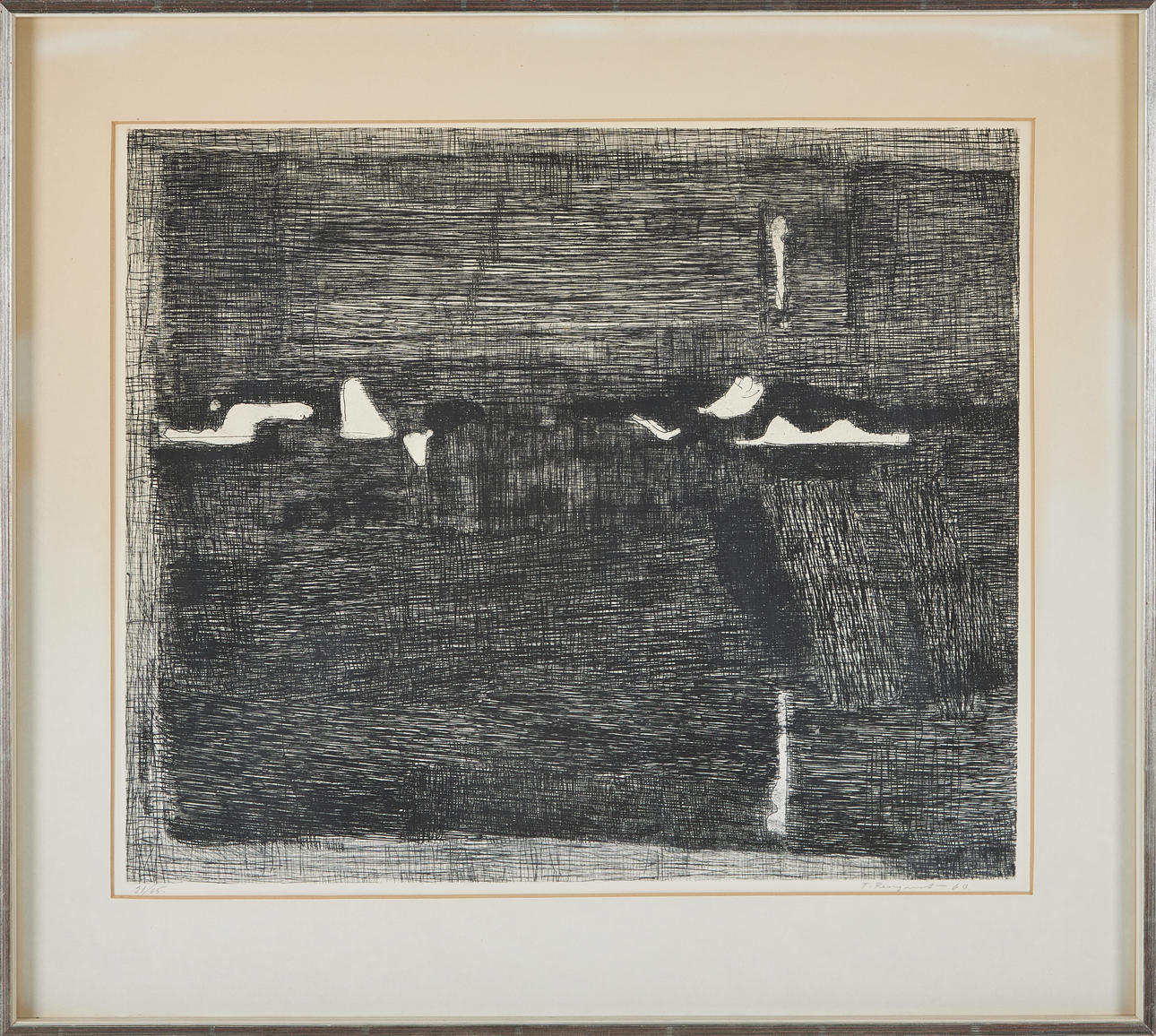 TORSTEN RENQVIST. Composition, etching, signed, -60.