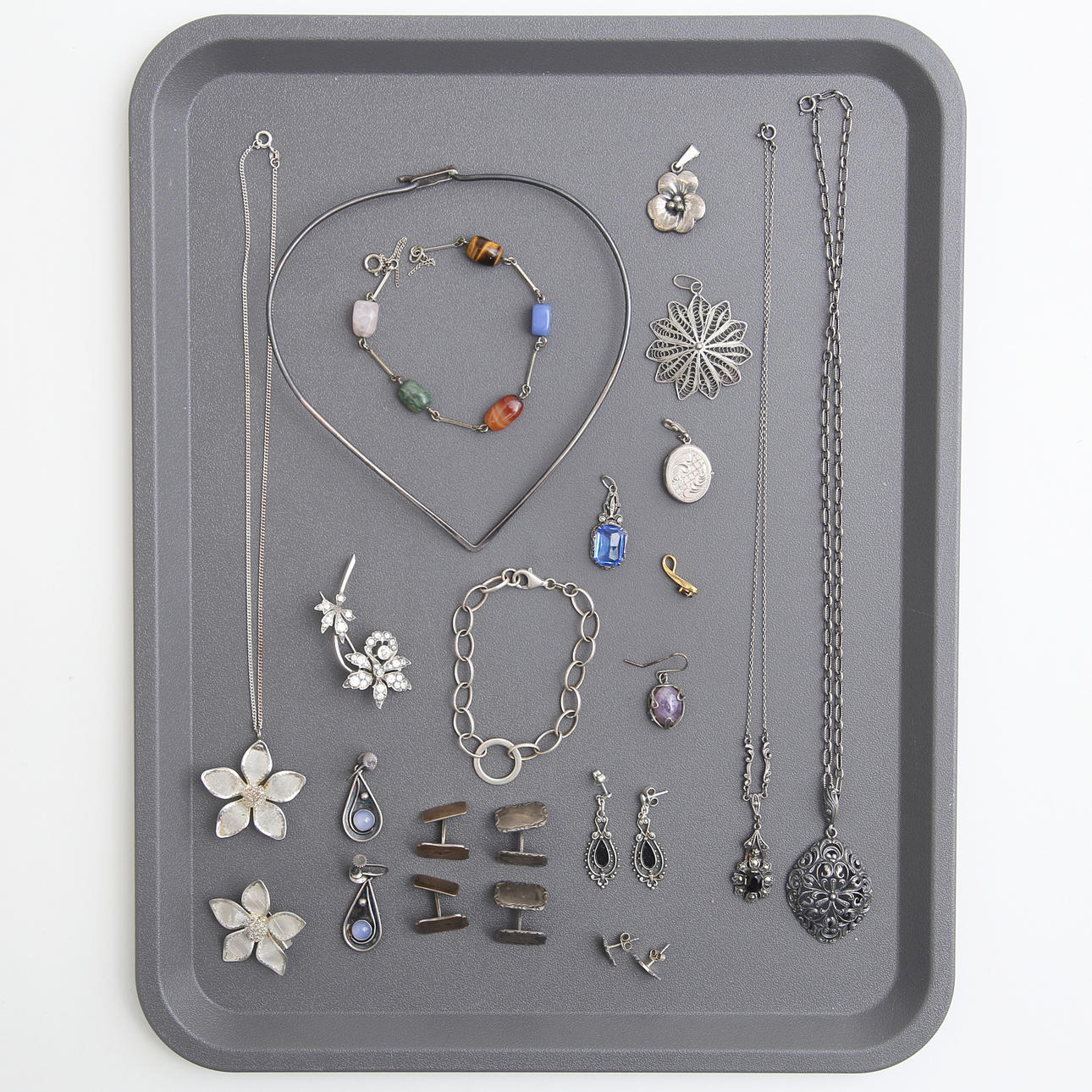 JEWELLERY, smaller lot, SILVER.
