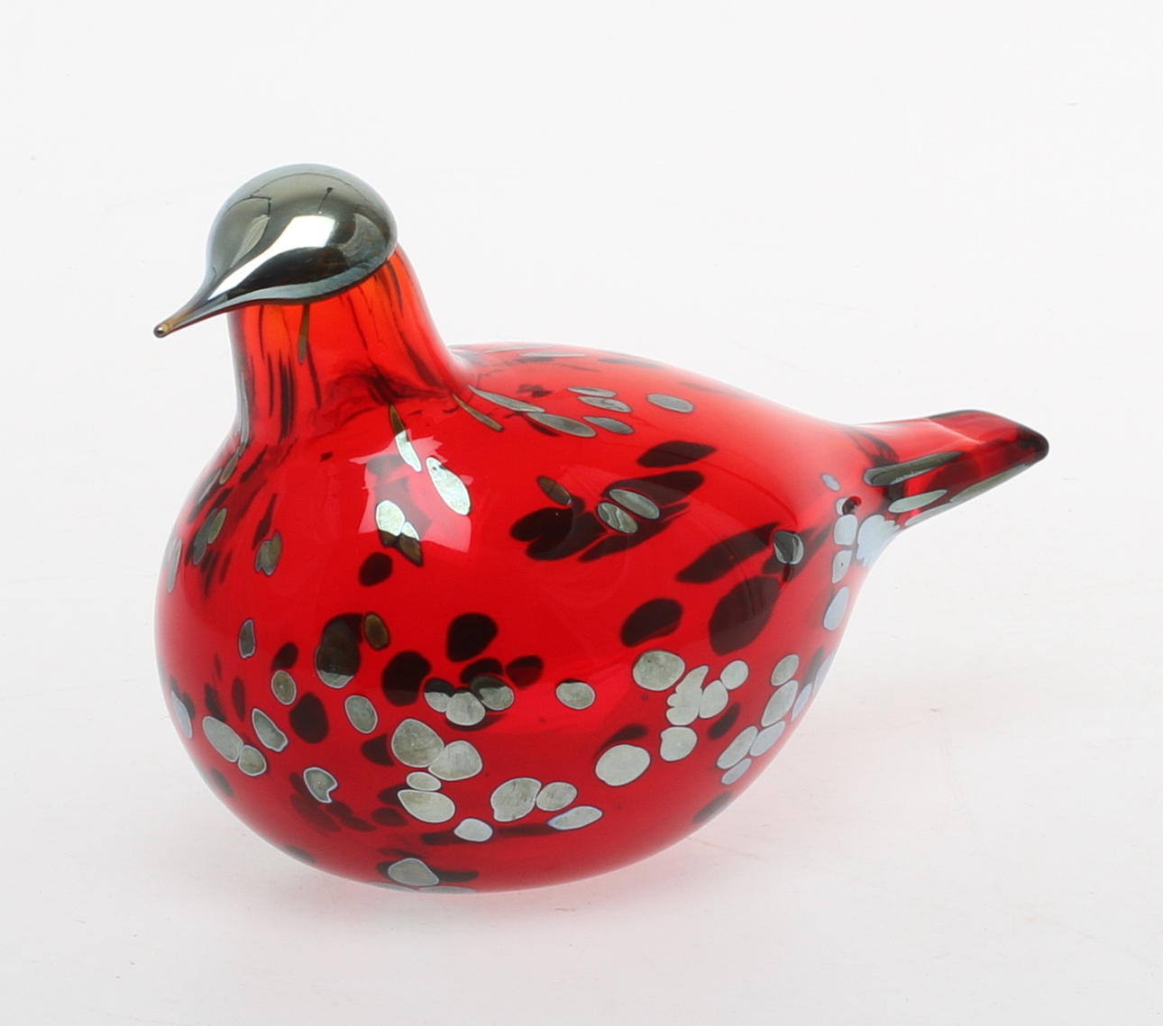 FIGURIN, glas "Ruby Bird", Oiva Toikka, Nuutajärvi/Iittala, signerad, formgiven 1992.