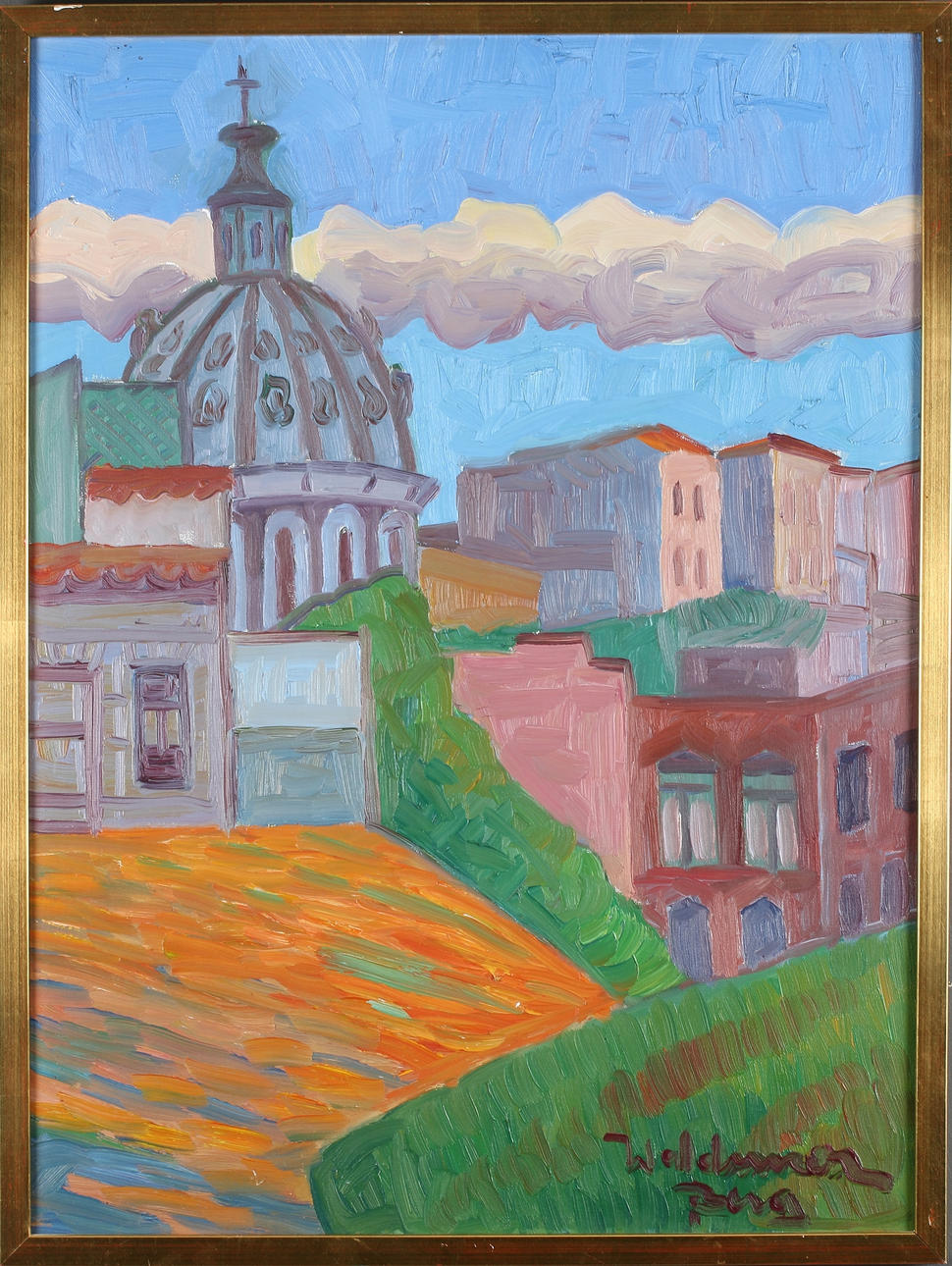 WALDEMAR BERG. "Kartagena Espana 1976", olja på duk, signerad.