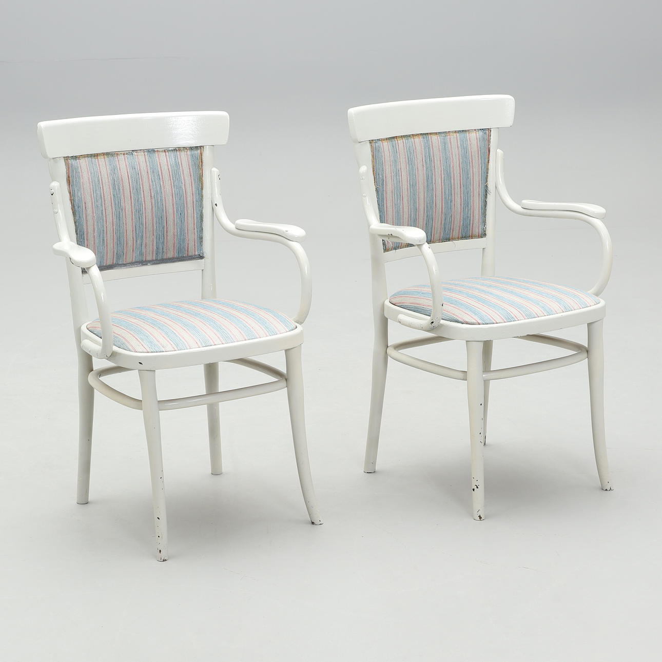 KARMSTOLAR, 2 st, böjträ. Omkring 1900.