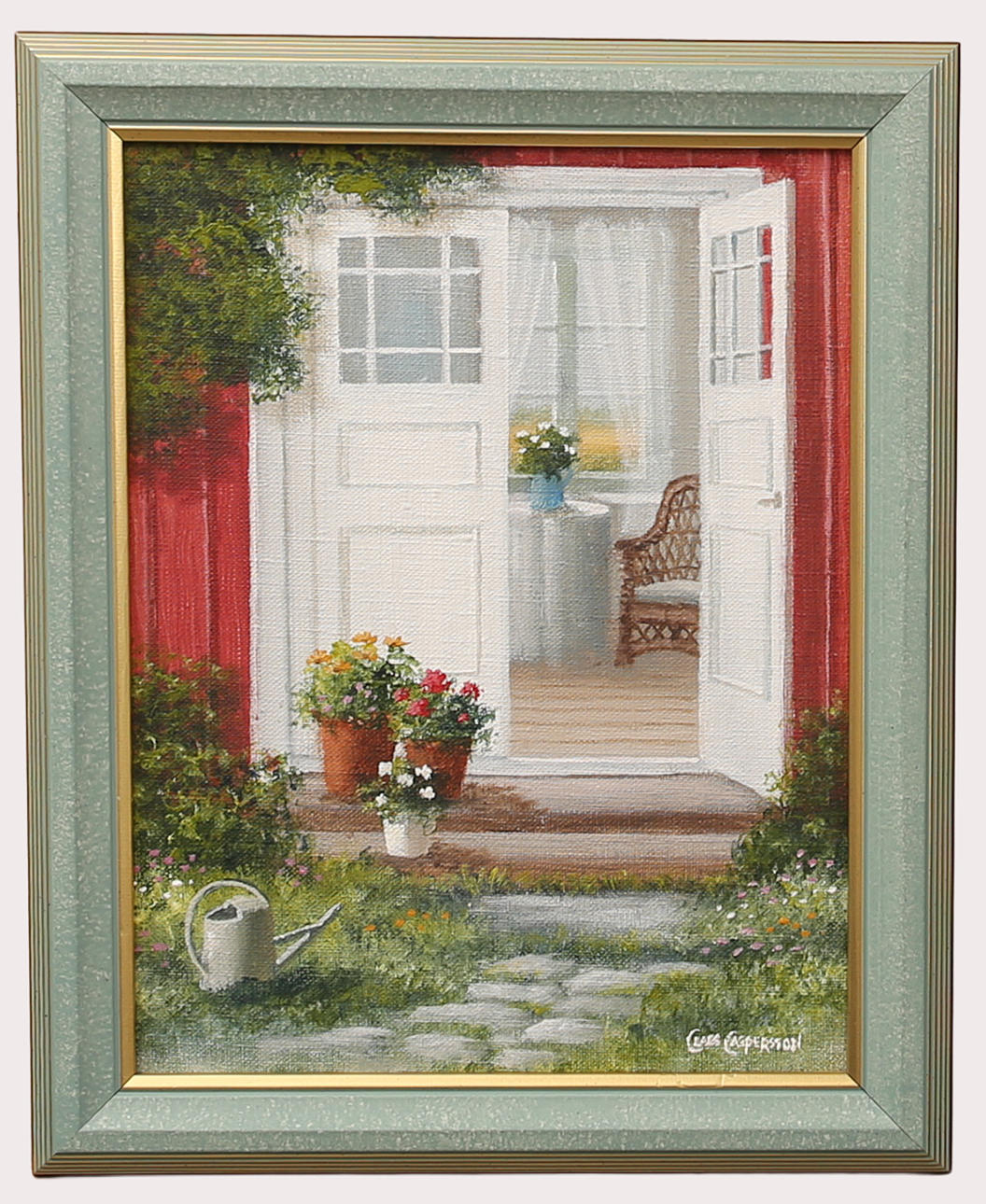 CLAES CASPERSSON. Oil on canvas, enter the cabin, signed.