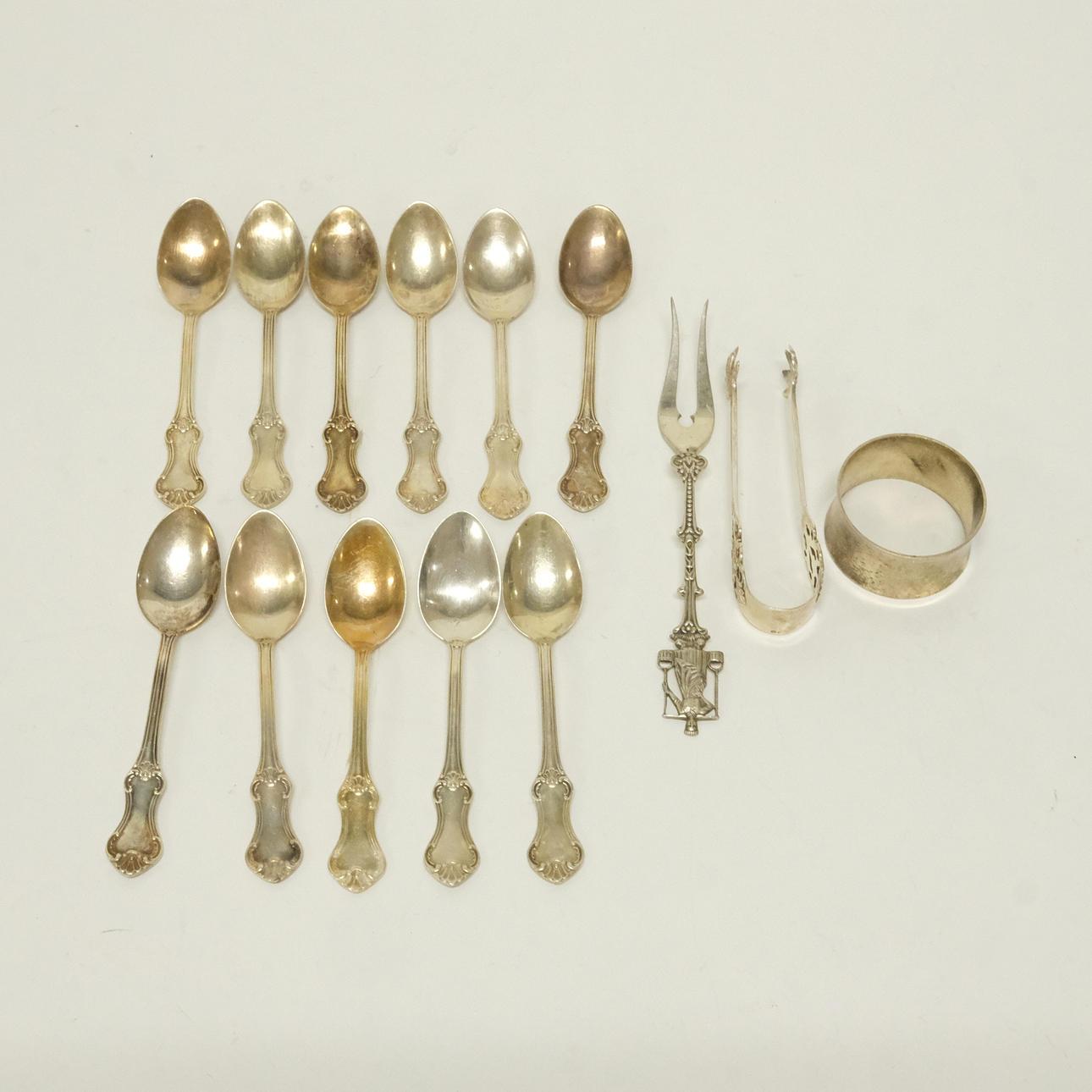 ITEMS OF SILVER, 14 PIECES.