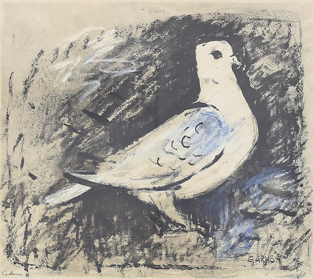 GUSTAV ARNE. Pigeon, print, signed.