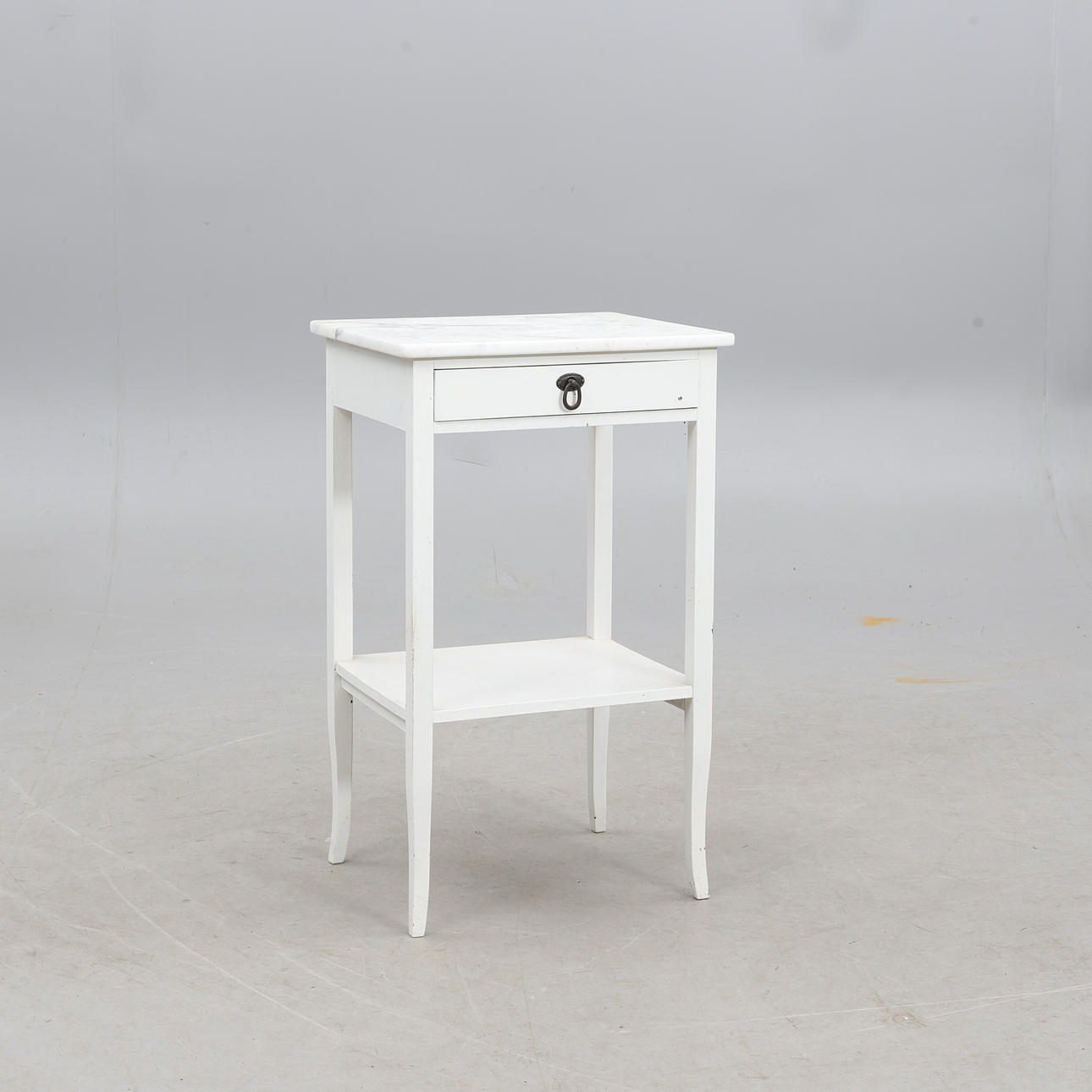 BEDSIDE TABLE, with marble top.