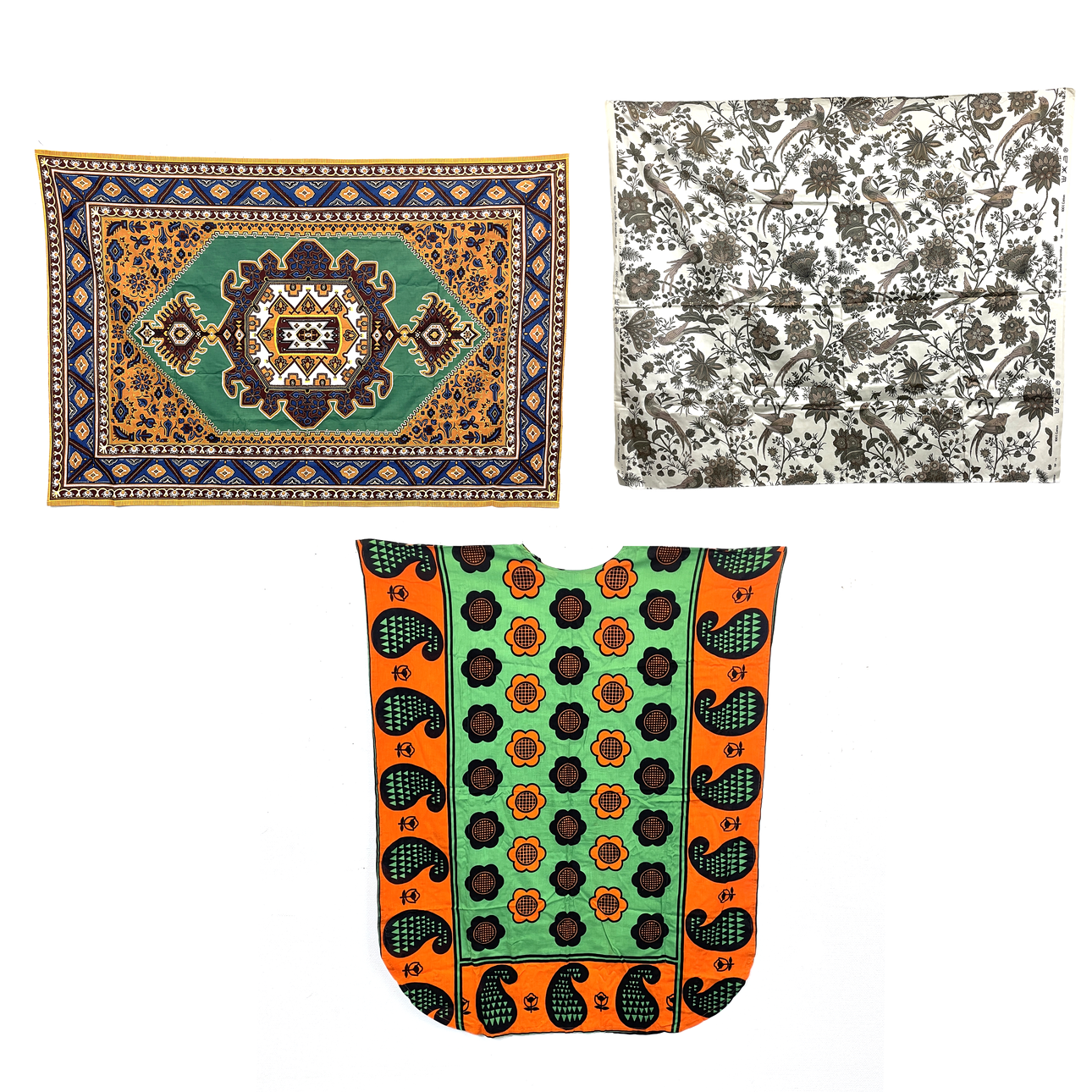 TYG samt KAFTAN, 3 delar, bomull, 1900-tal.