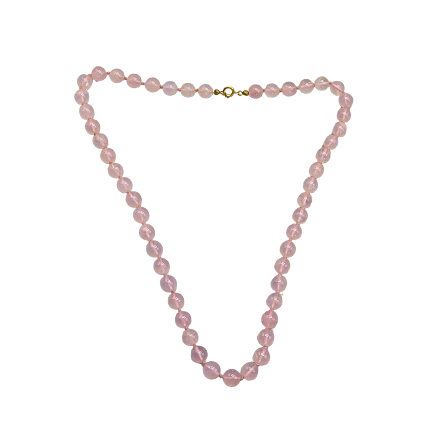 ROSE QUARTZ PEARL NECKLACE.