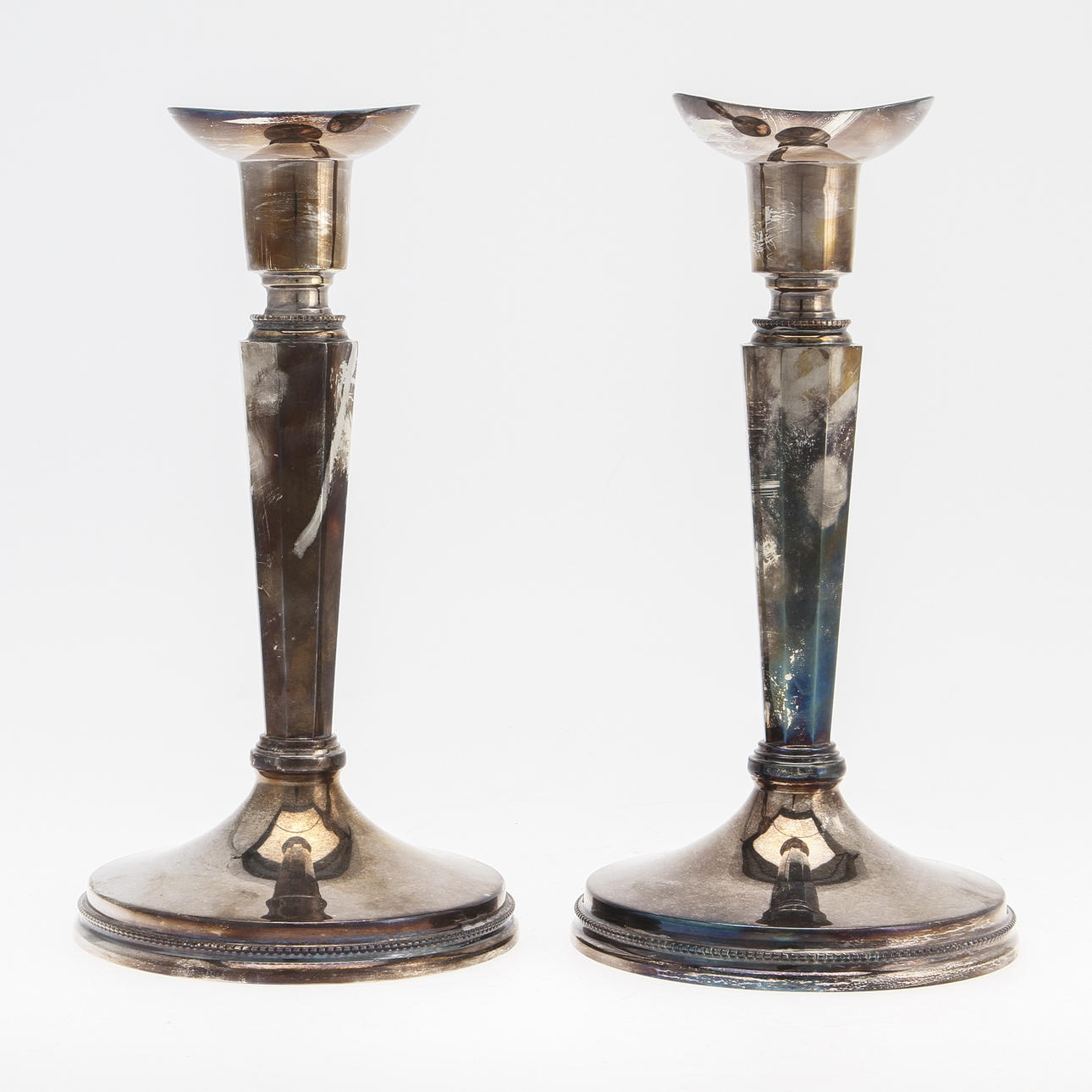 LJUSSTAKAR, 1 par, silver. Lidköping 1998.