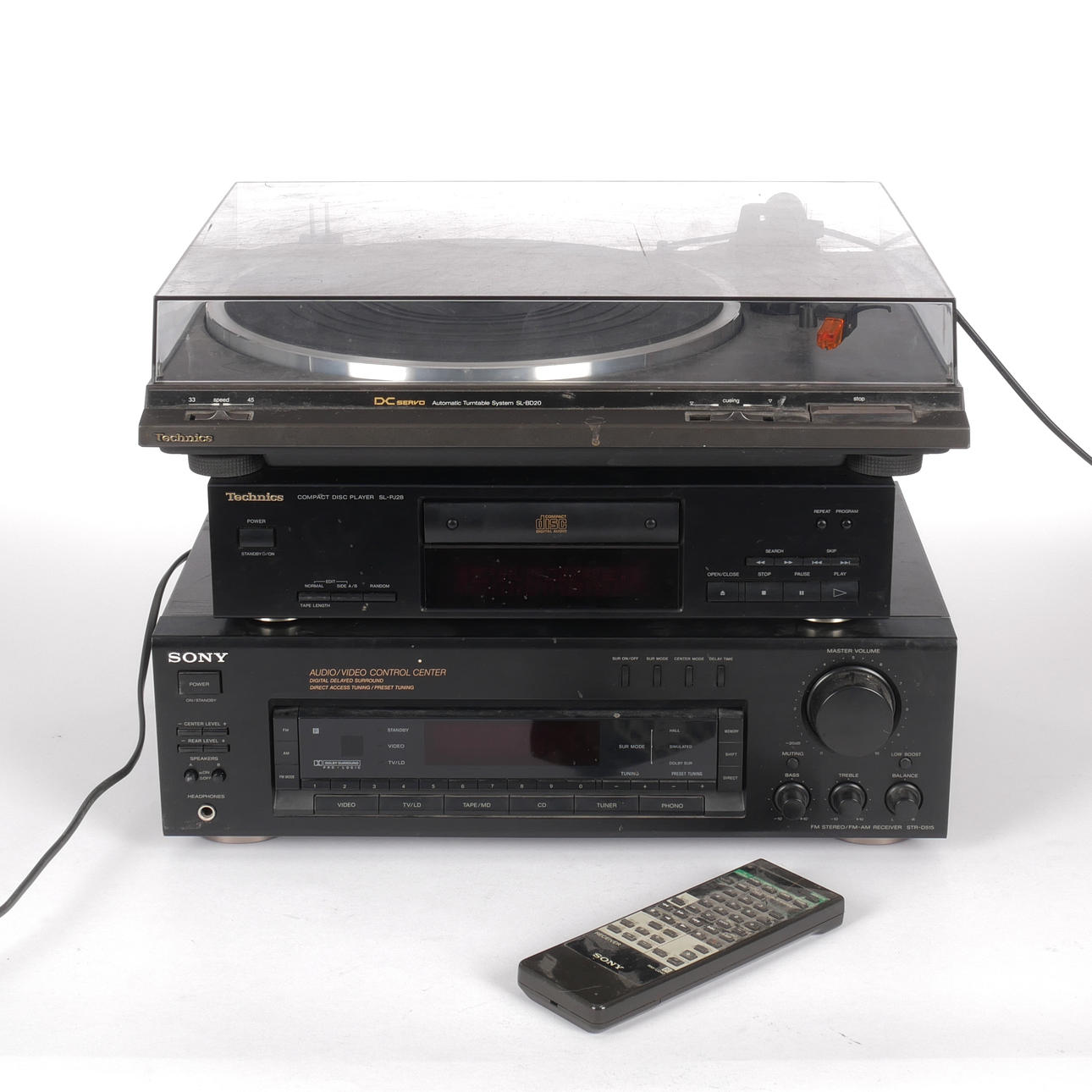 3-piece Stereo System, Technics and Sony.