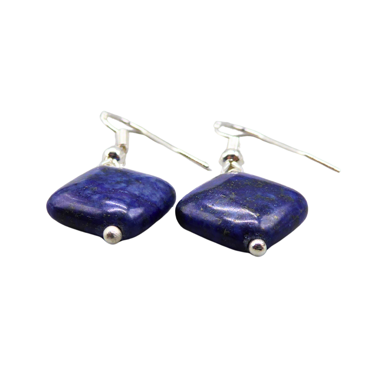 LAPIS LAZULI HANGING EARRINGS WITH 925 SILVER.