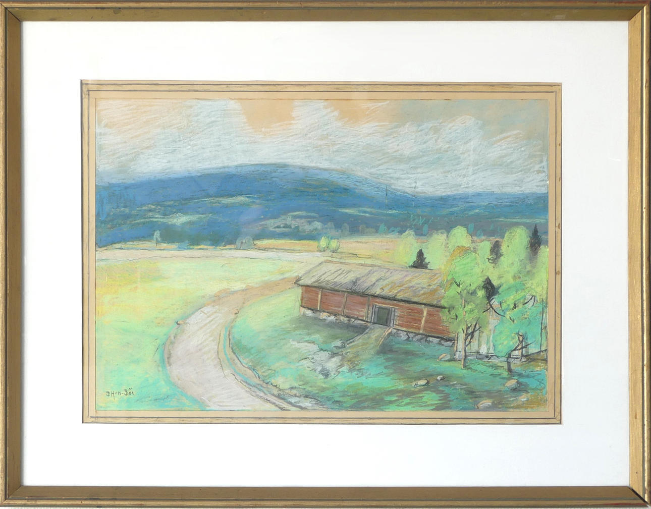 BIRGER HANSSON-BÖE. pastel, signed.