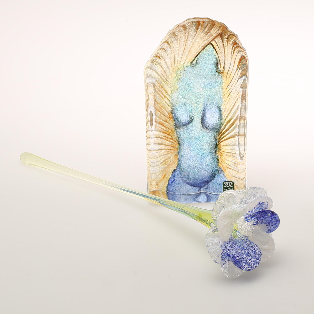 SKULPTURER, 2 st, glas, Målerås, Erika Höglund och Mats Jonasson.