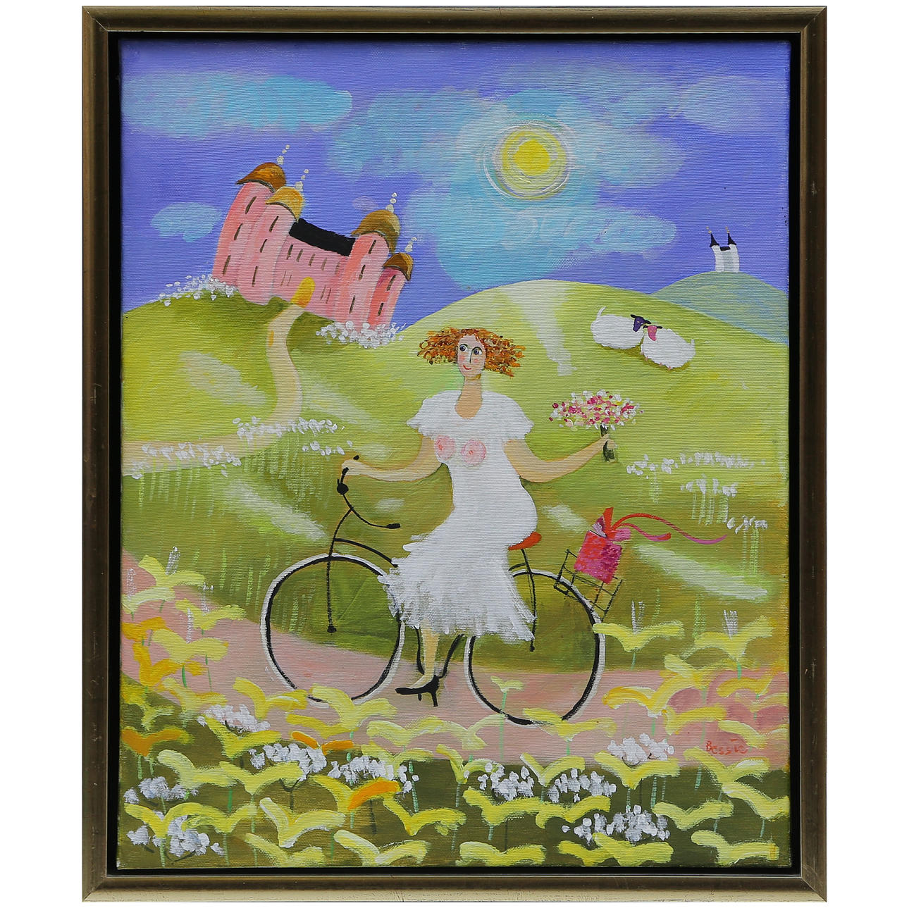 BESSIE JOHANSSON “EN ROUTE” OIL ON CANVAS, SIGNED, DATED.