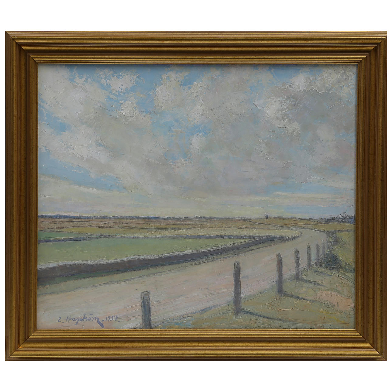 EMIL HAGSTRÖM “" ALVARET ÖLAND” OIL ON PANEL, SIGNED, DATED 1951.