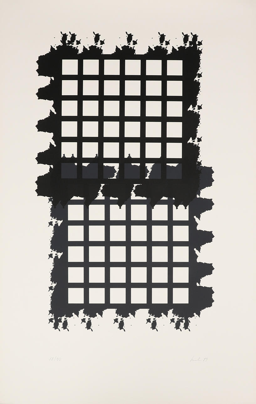 RAUL MEEL. “Windows and landscape”, colour silkscreen, signed and numbered 18/50, dated -89.