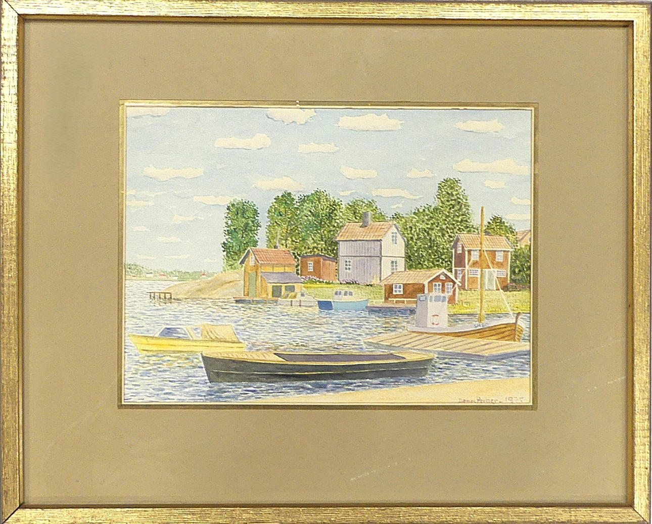 DENES PERGER. watercolour, signed 1975.