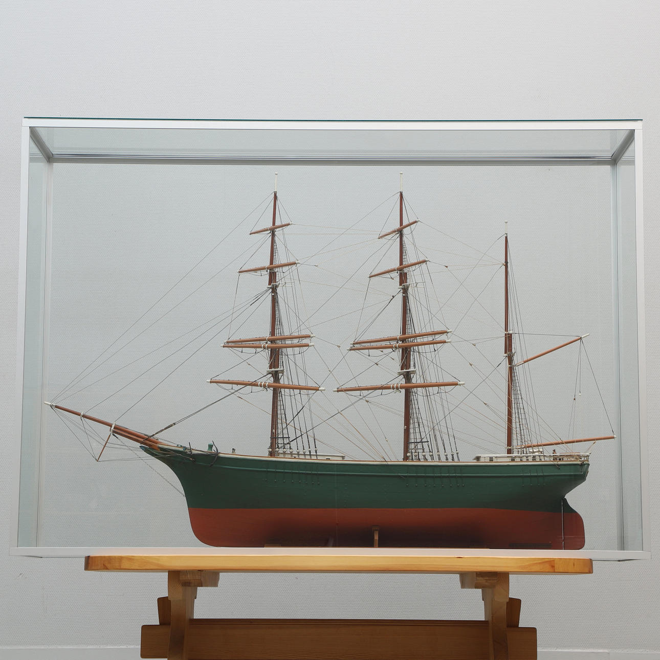 KARL ALBIN STRÖMBERG. Ship model, “Bore, Halmstad”, signed, dated 1936.