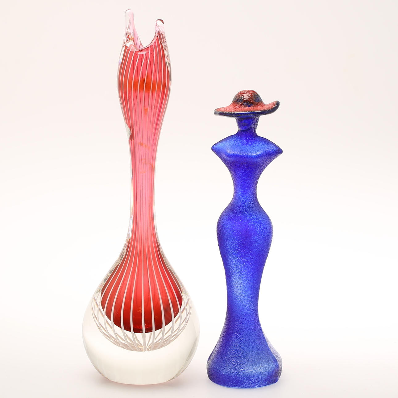 SKULPTUR, glas, Kjell Engman,Kosta Boda. VAS, glas Ekeberga.