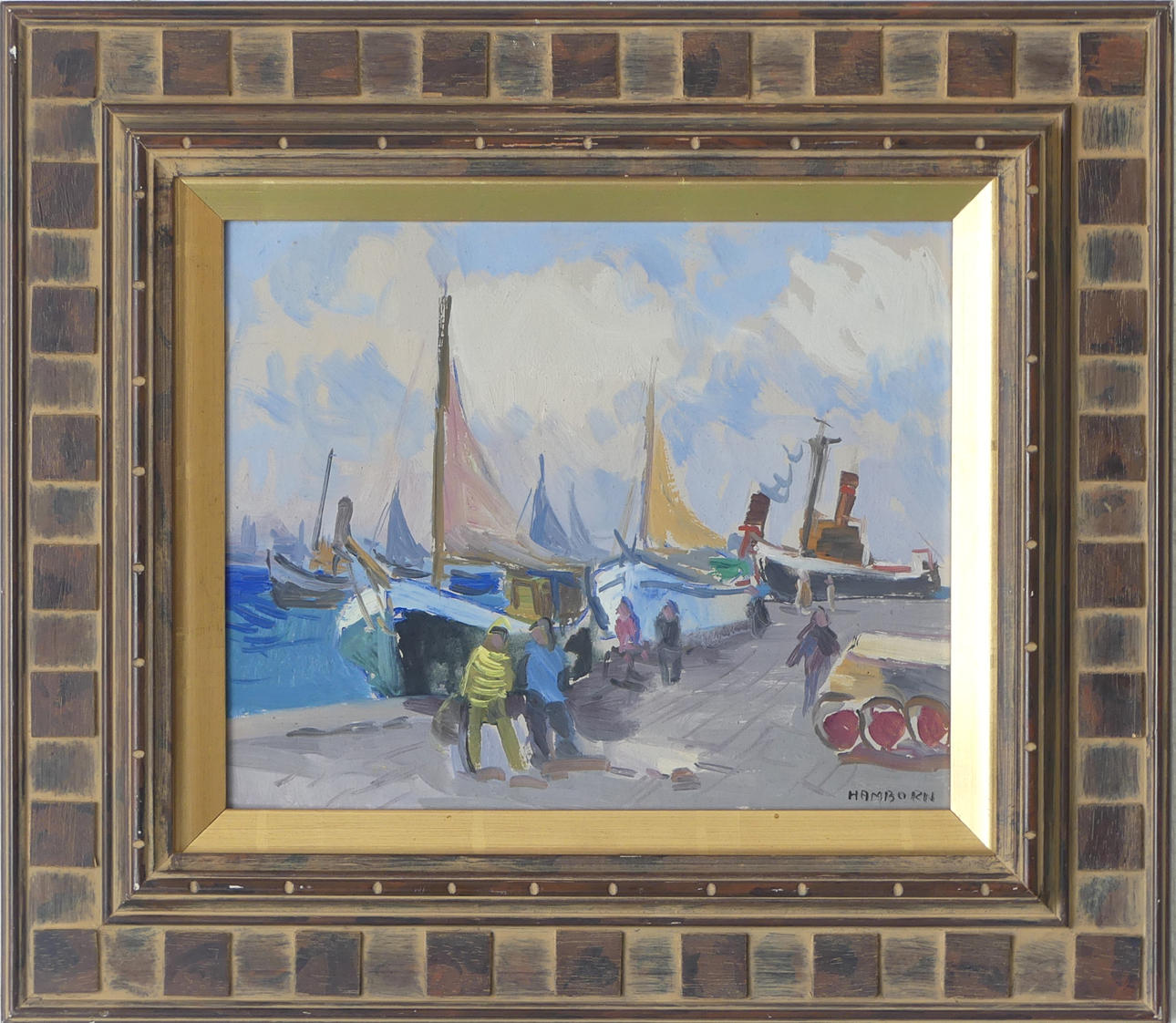 AXEL HAMBORN. oil on panel, signed.