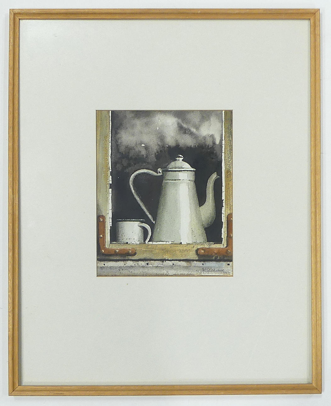 NILS E JOHANSSON. watercolor, signed.